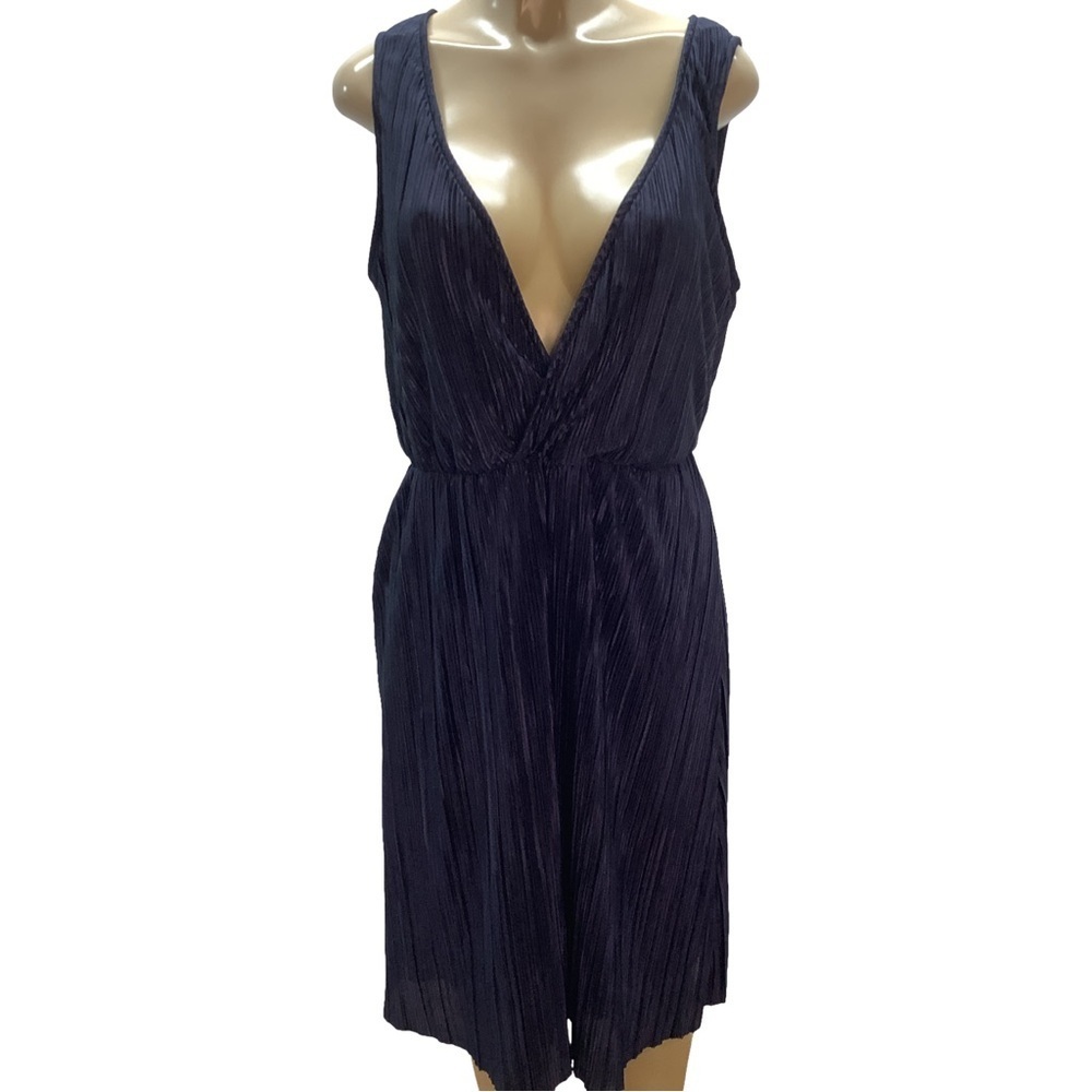 Love Squared Size 1X Navy Blue Elegant Sleeveless Dress With Lining. New